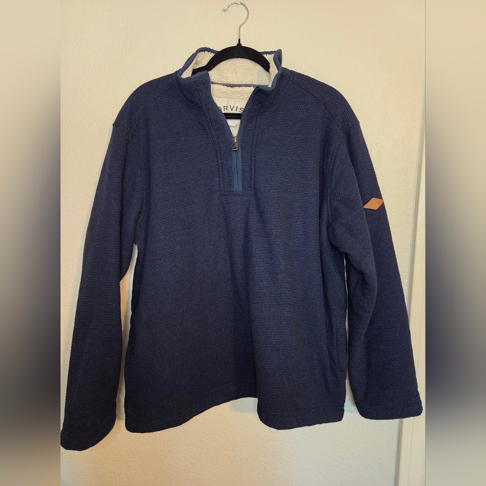 Orvis Men's Deep Blue Zip-Up Sweater